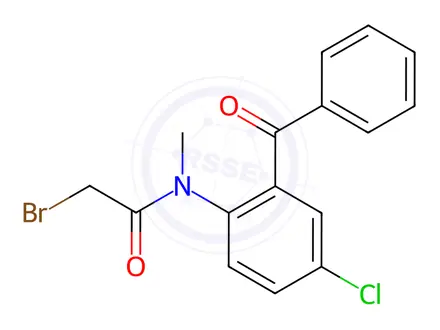 Chemical structure of N-(2-Benzoyl-4-chlorophenyl)-2-bromo-N-methylacetamide