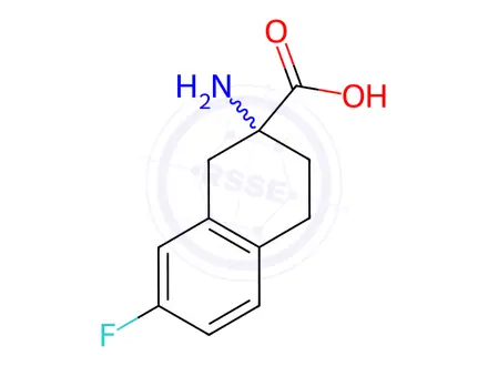 Chemical structure of 2-Amino-7-fluoro-1,2,3,4-tetrahydronaphthalene-2-carboxylic acid