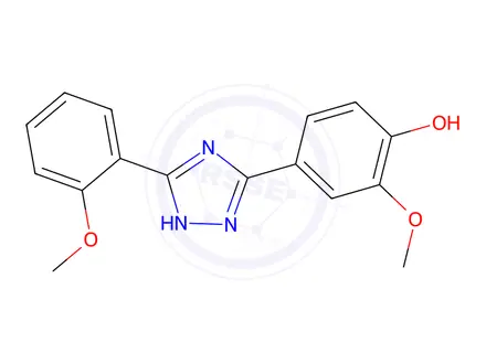 Chemical structure of 2-Methoxy-4-(3-(2-methoxyphenyl)-1H-1,2,4-triazol-5-yl)phenol