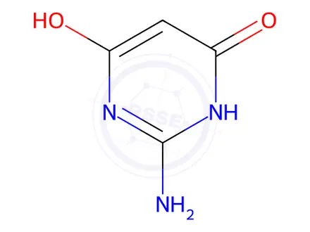 Chemical structure of 2-amino-6-hydroxypyrimidin-4(3H)-one