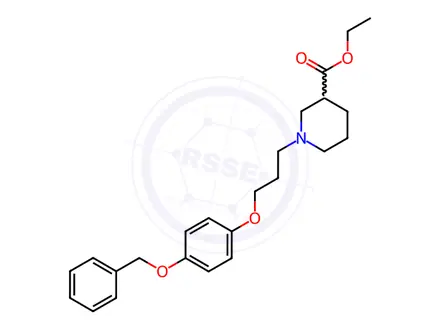 Chemical structure of Ethyl 1-{3-[4-(benzyloxy)phenoxy]propyl}-3-piperidinecarboxylate