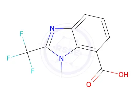 Chemical structure of 1-Methyl-2-(trifluoromethyl)-1H-benzo[d]imidazole-7-carboxylic acid