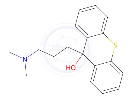 Chemical structure of 9-(3-(Dimethylamino)propyl)-9H-thioxanthen-9-ol