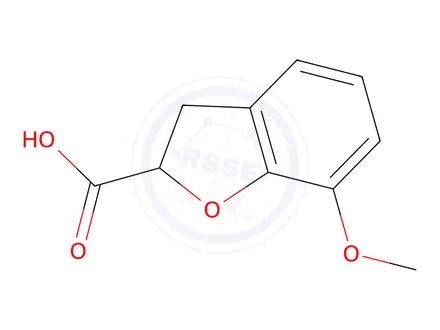 Chemical structure of 7-methoxy-2,3-dihydro-1-benzofuran-2-carboxylic acid