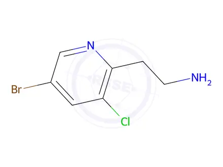 Chemical structure of 2-(5-Bromo-3-chloropyridin-2-yl)ethan-1-amine