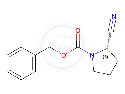 Chemical structure of (S)-1-N-Cbz-2-cyano-pyrrolidine