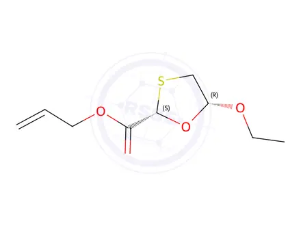 Chemical structure of 1,3-Oxathiolane-2-carboxylicacid,5-ethoxy-,2-propenylester,cis-(9CI)