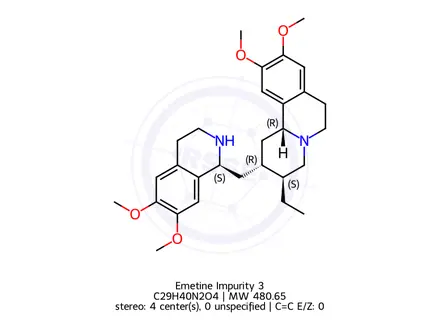 Chemical structure of Emetine Impurity 3