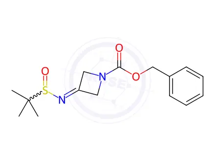 Chemical structure of Benzyl 3-tert-Butylsulfinyliminoazetidine-1-carboxylate