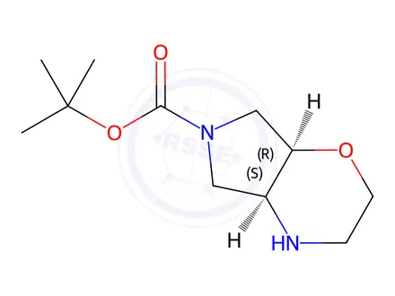 Chemical structure of tert-Butyl (4aS,7aR)-hexahydropyrrolo[3,4-b][1,4]oxazine-6(2H)-carboxylate