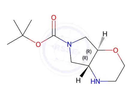 Chemical structure of tert-Butyl (4aR,7aR)-hexahydropyrrolo[3,4-b][1,4]oxazine-6(2H)-carboxylate