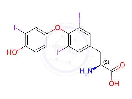 Chemical structure of Liothyronine (Levothyroxine EP Impurity A)