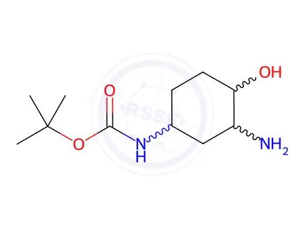 Chemical structure of Carbamic acid, N-(3-amino-4-hydroxycyclohexyl)-, 1,1-dimethylethyl ester
