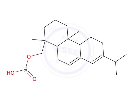 Chemical structure of Silicic acid, [[1,2,3,4,4a,4b,5,6,10,10a-decahydro-1,4a-dimethyl-7-(1-methylethyl)-1-phenanthrenyl]methyl] ester, [1R-(1alpha,4abeta,4balpha,10aalpha)]-