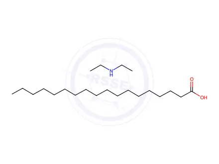 Chemical structure of stearic acid, compound with diethylamine (1:1)