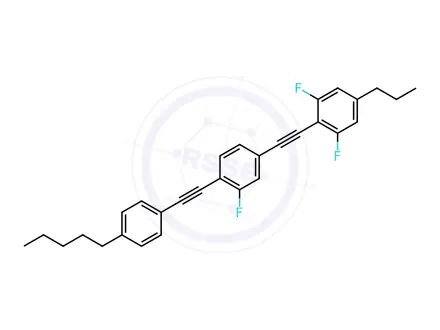 Chemical structure of Benzene, 4-[2-(2,6-difluoro-4-propylphenyl)ethynyl]-2-fluoro-1-[2-(4-pentylphenyl)ethynyl]-