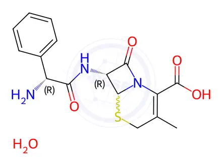 Chemical structure of Cefalexin monohydrate