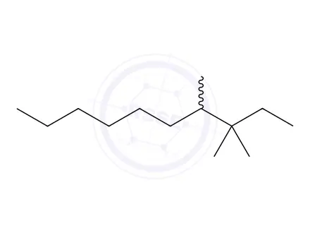 Chemical structure of 3,3,4-trimethyldecane