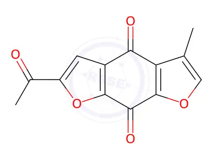 Chemical structure of 2-Acetyl-4,8-dihydro-5-methylbenzo[1,2-b:5,4-b']difuran-4,8-dione