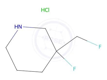 Chemical structure of 3-Fluoro-3-(fluoromethyl)piperidine hydrochloride