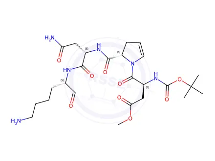 Chemical structure of butyloxycarbonyl-cyclo(aspartyl-prolyl-asparaginyl-lysyl) methyl ester