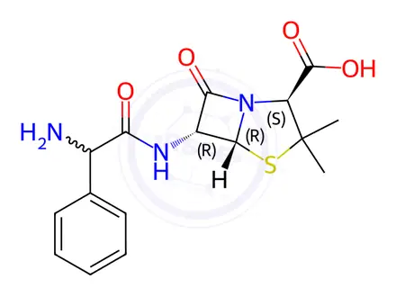 Chemical structure of DL-Ampicillin