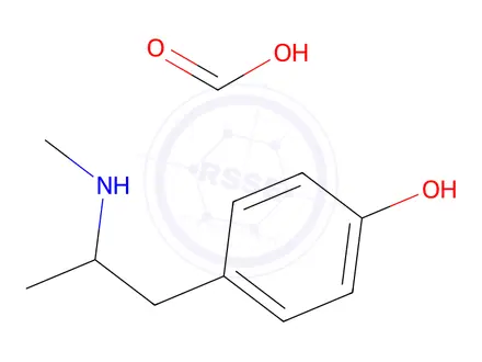Chemical structure of formic acid, compound with 4-[2-(methylamino)propyl]phenol (1:1)