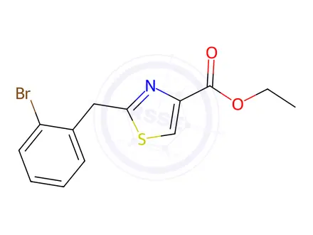 Chemical structure of Ethyl 2-[(2-bromophenyl)methyl]-1,3-thiazole-4-carboxylate