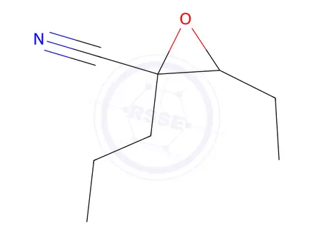 Chemical structure of Oxiranecarbonitrile, 3-ethyl-2-propyl-(9CI)