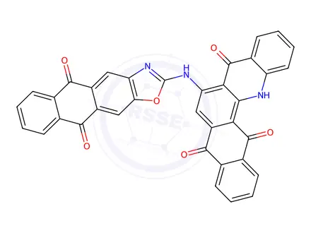 Chemical structure of 6-((5,10-Dioxo-5,10-dihydroanthra[2,3-d]oxazol-2-yl)amino)naphtho[2,3-c]acridine-5,8,14(13H)-trione