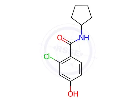 Chemical structure of Benzamide, 2-chloro-N-cyclopentyl-4-hydroxy-
