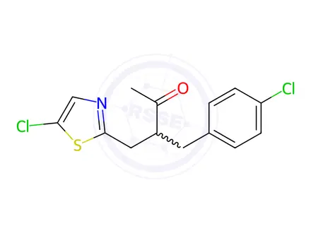 Chemical structure of 3-(4-chlorobenzyl)-4-(5-chloro-1,3-thiazol-2-yl)-2-butanone