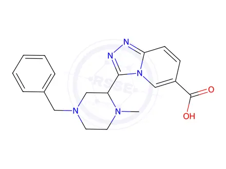 Chemical structure of 3-(4-Benzyl-1-methylpiperazin-2-yl)-[1,2,4]triazolo[4,3-a]pyridine-6-carboxylic acid