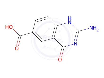 Chemical structure of 2-Amino-4-oxo-1,4-dihydroquinazoline-6-carboxylic acid