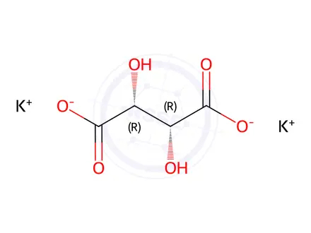 Chemical structure of Potassium L-tartrate hydrate
