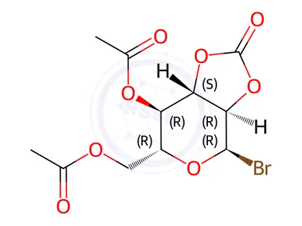 Chemical structure of Bromo-4,6-di-O-acetyl-α-D-mannopyranose-2,3-carbonate