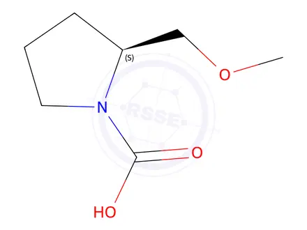 Chemical structure of (S)-2-(Methoxymethyl)pyrrolidine-1-carboxylic acid