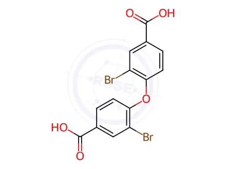 Chemical structure of Benzoic acid, 4,4'-oxybis[3-bromo-
