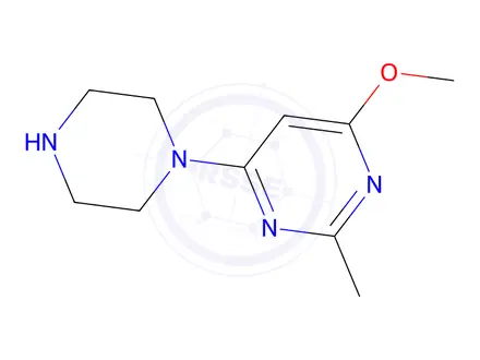 Chemical structure of 4-Methoxy-2-methyl-6-(piperazin-1-yl)pyrimidine