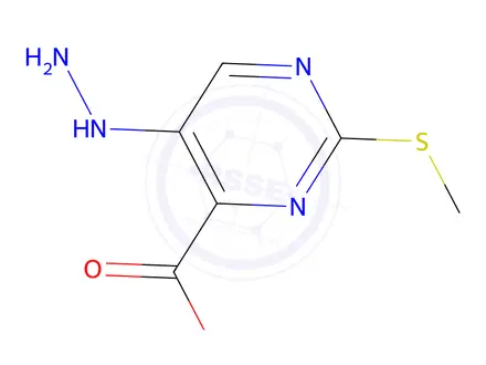 Chemical structure of 5-Hydrazinyl-2-(methylthio)pyrimidine-4-carboxylic acid