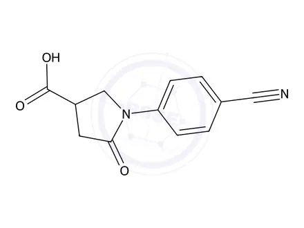 Chemical structure of 1-(4-Cyanophenyl)-5-oxopyrrolidine-3-carboxylic acid