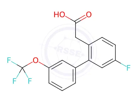 Chemical structure of 2-(5-Fluoro-3'-(trifluoromethoxy)-[1,1'-biphenyl]-2-yl)acetic acid
