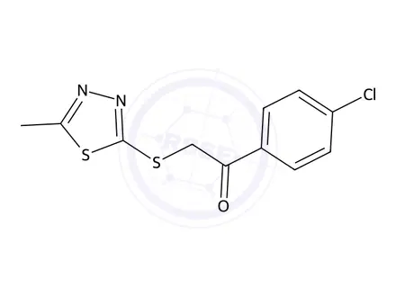 Chemical structure of 1-(4-Chlorophenyl)-2-((5-methyl-1,3,4-thiadiazol-2-yl)thio)ethan-1-one