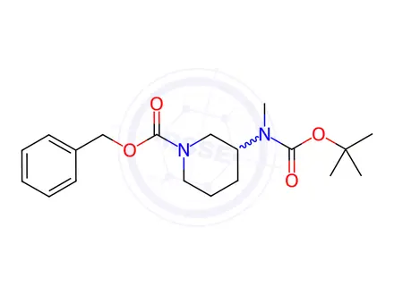 Chemical structure of Benzyl 3-((tert-Butoxycarbonyl)(methyl)amino)piperidine-1-carboxylate