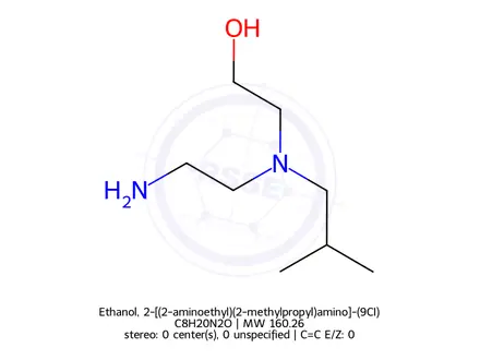 Chemical structure of Ethanol, 2-[(2-aminoethyl)(2-methylpropyl)amino]-(9CI)