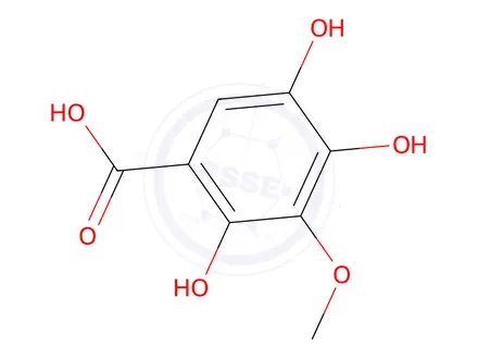 Chemical structure of Benzoic acid, 2,4,5-trihydroxy-3-methoxy-(9CI)