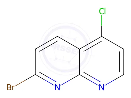 Chemical structure of 2-Bromo-5-chloro-1,8-naphthyridine