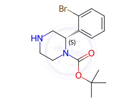 Chemical structure of tert-Butyl (S)-2-(2-bromophenyl)piperazine-1-carboxylate