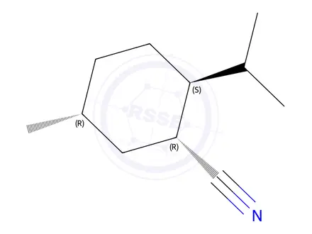 Chemical structure of Cyclohexanecarbonitrile, 5-methyl-2-(1-methylethyl)-, (1R,2S,5R)-rel-(9CI)