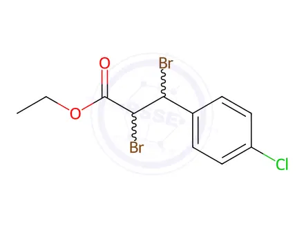 Chemical structure of Benzenepropanoic acid,.alpha.,.beta.-dibroMo-4-chloro-, ethyl e